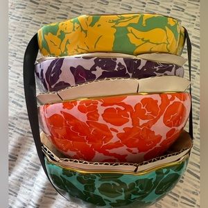 New Diane von Furstenberg x Target Stoneware Floral Bowls 4 Piece